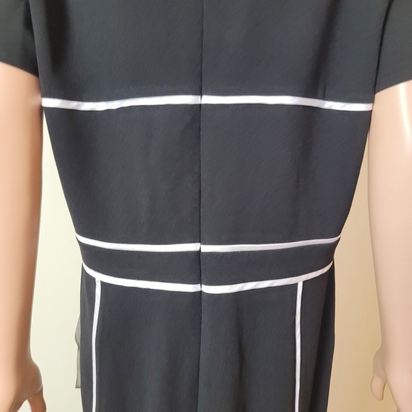 Focus Shani Ponte Dress Women's 16 Sheath black white Flutter Ruffle Short Mini. - Picture 16 of 16